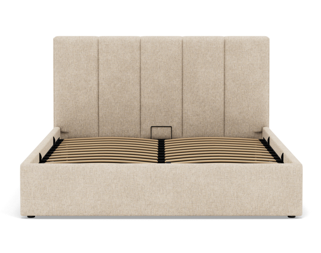 Lit coffre 160x200 cm en velours sommier inclus Beanie