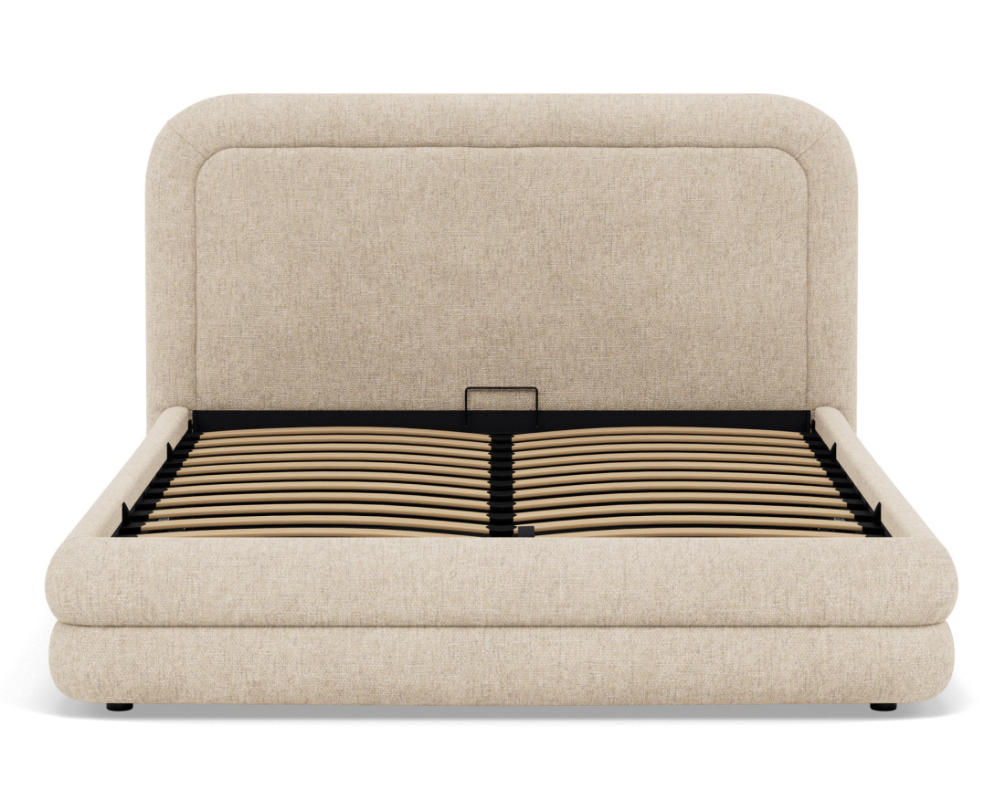 Lit coffre 160x200 cm en velours texturé sommier inclus Babel