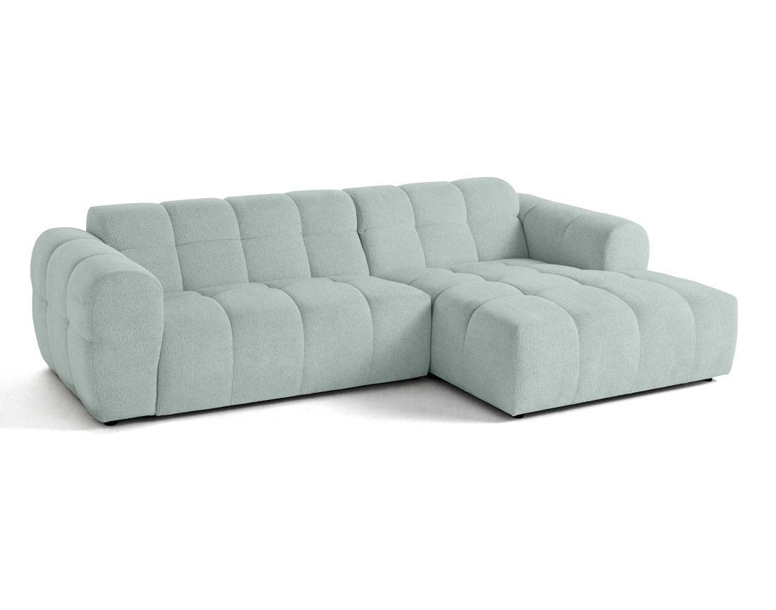 Canapé d'angle droit 4 places en tissu texturé Ray