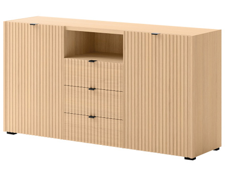 Buffet bas 150 cm 2 portes, 3 tiroirs et 1 niche Judy