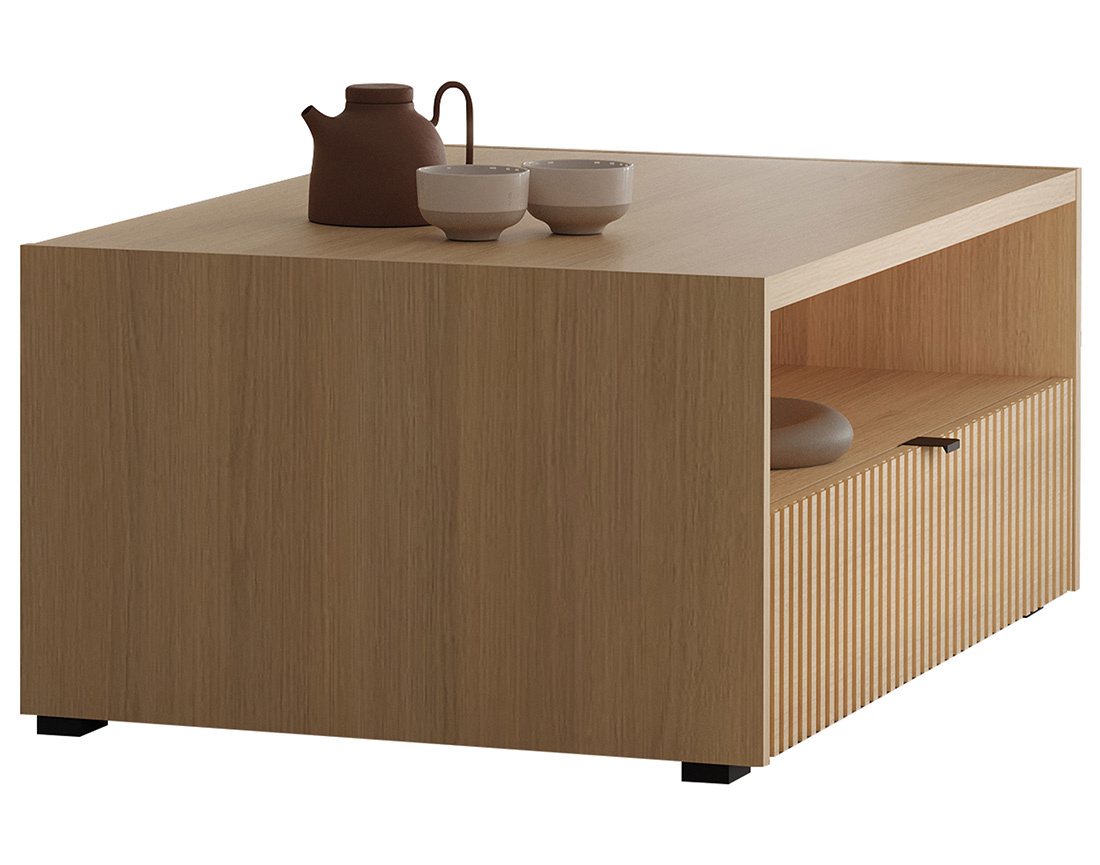 Table basse 100 cm 1 tiroir et 1 niche Judy