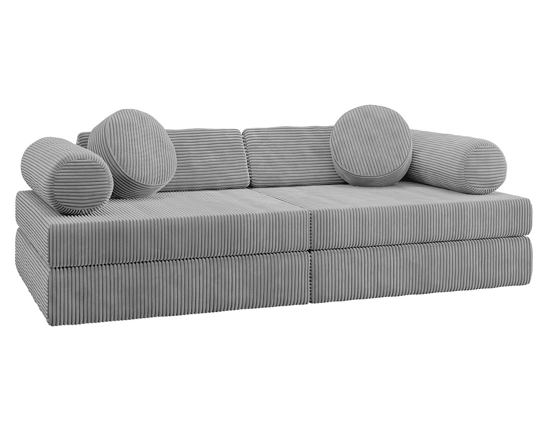 Canapé droit 2 places en velours côtelé Ines