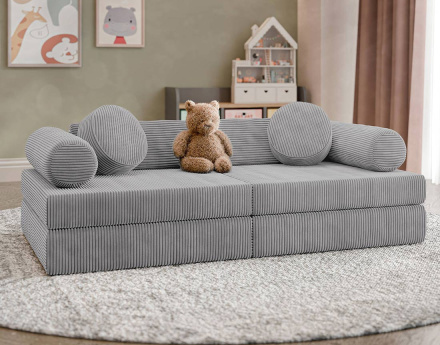 Canapé droit 2 places en velours côtelé Ines