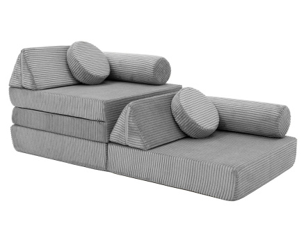 Canapé droit 2 places en velours côtelé Ines