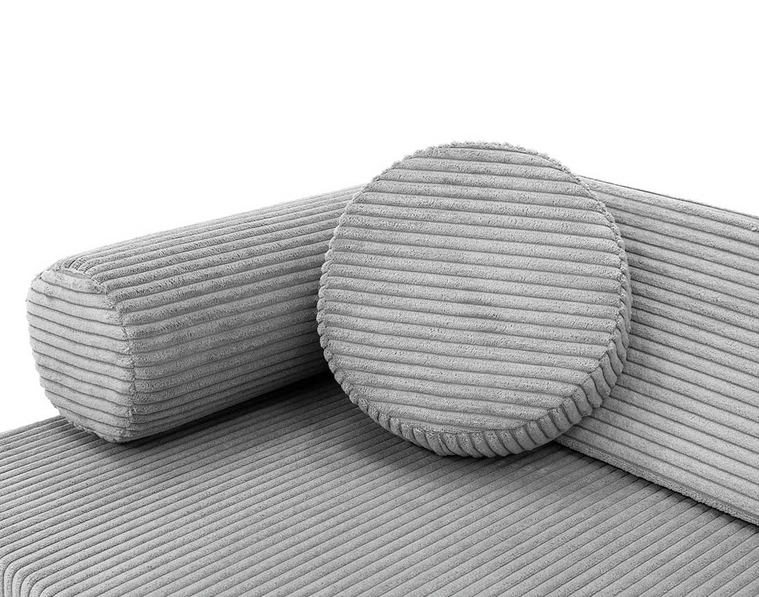 Canapé droit 2 places en velours côtelé Ines