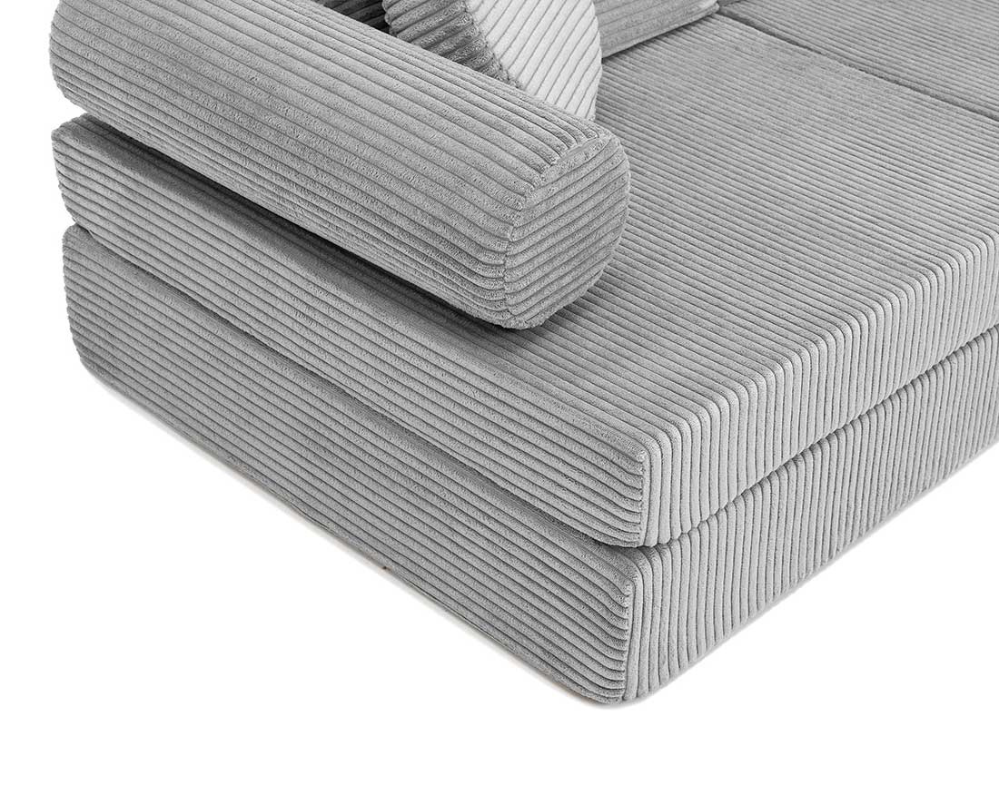 Canapé droit 2 places en velours côtelé Ines