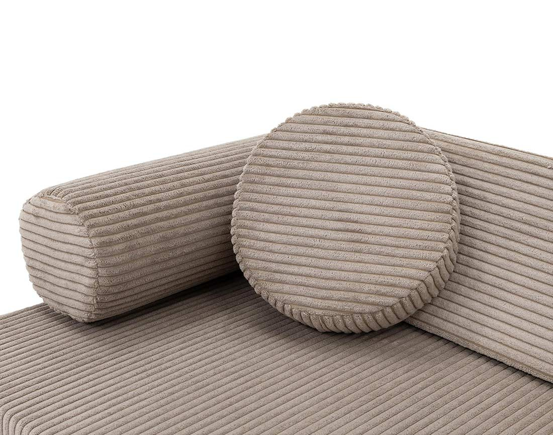 Canapé droit 2 places en velours côtelé Ines