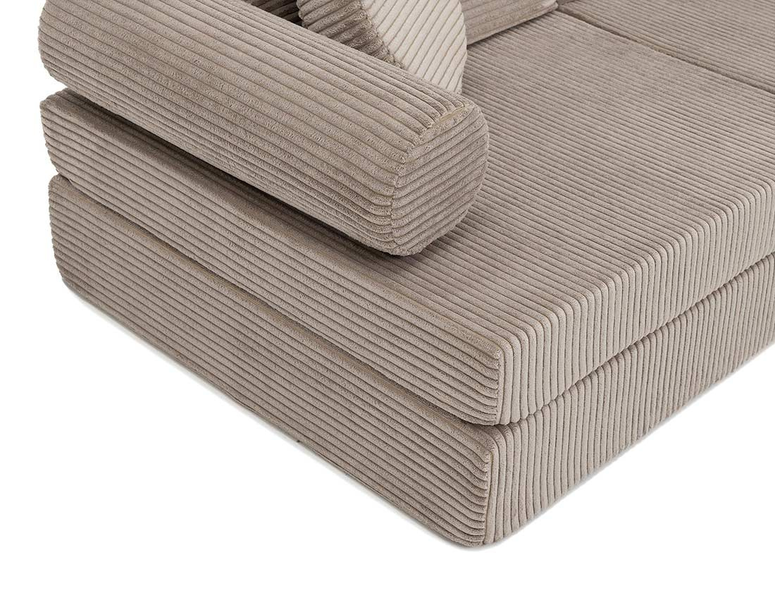 Canapé droit 2 places en velours côtelé Ines