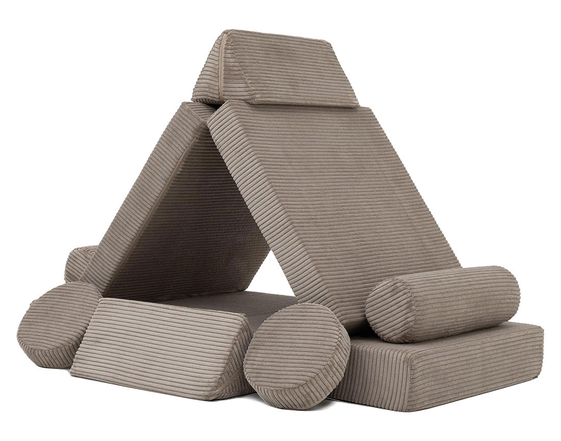 Canapé droit 2 places en velours côtelé Ines