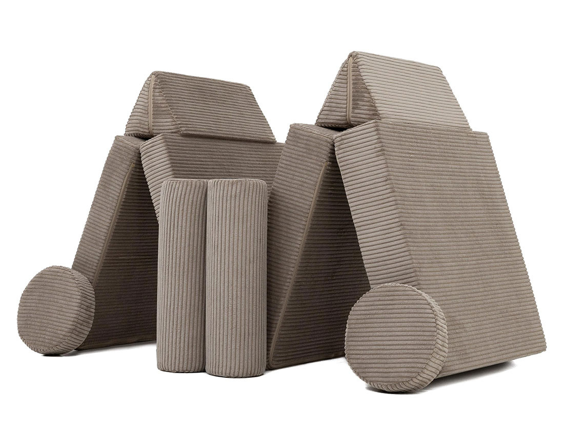 Canapé droit 2 places en velours côtelé Ines