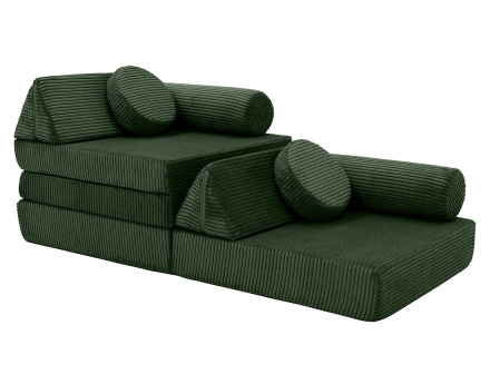 Canapé droit 2 places en velours côtelé Ines