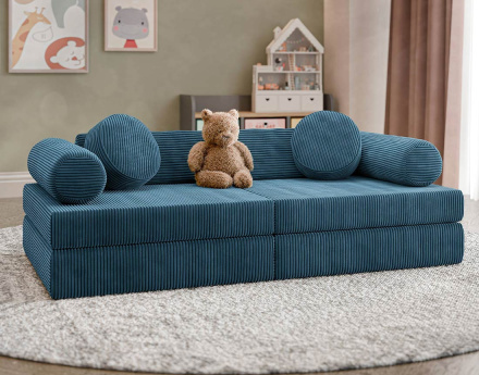 Canapé droit 2 places en velours côtelé Ines