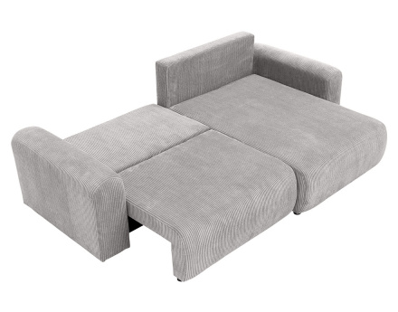 Canapé d'angle réversible 4 places convertible avec coffre en velours côtelé Naomi