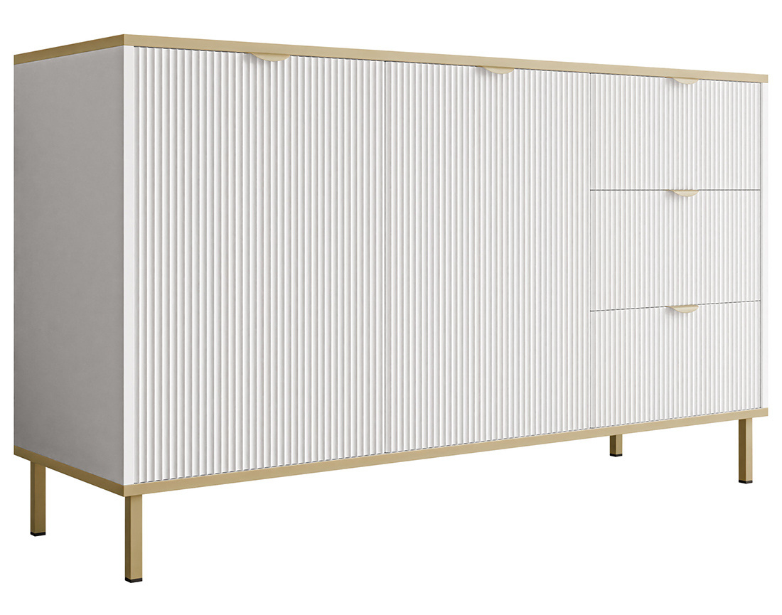Buffet bas 135 cm 3 tiroirs et 2 portes Hope