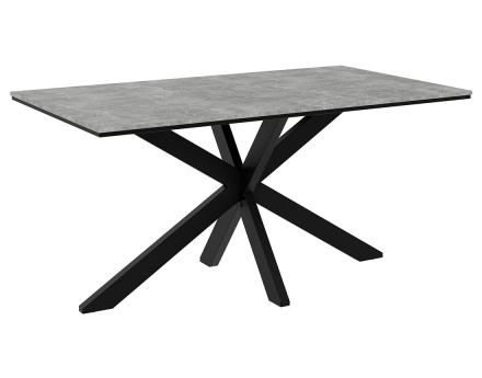 Table à manger plateau effet béton pieds en métal 4 à 6 personnes Tom