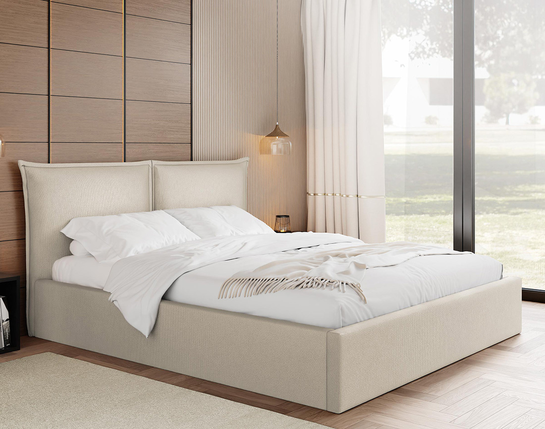 Lit coffre 160x200 cm en velours sommier inclus John