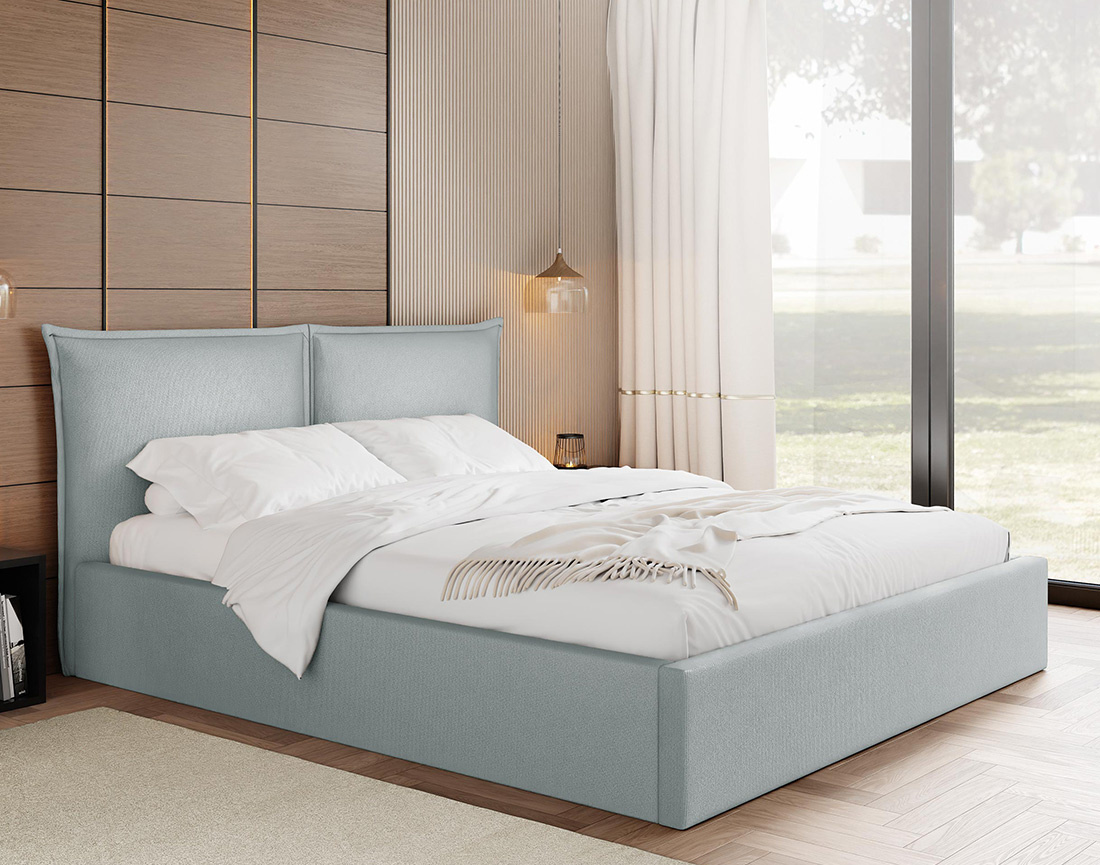 Lit coffre 180x200 cm en velours sommier inclus John