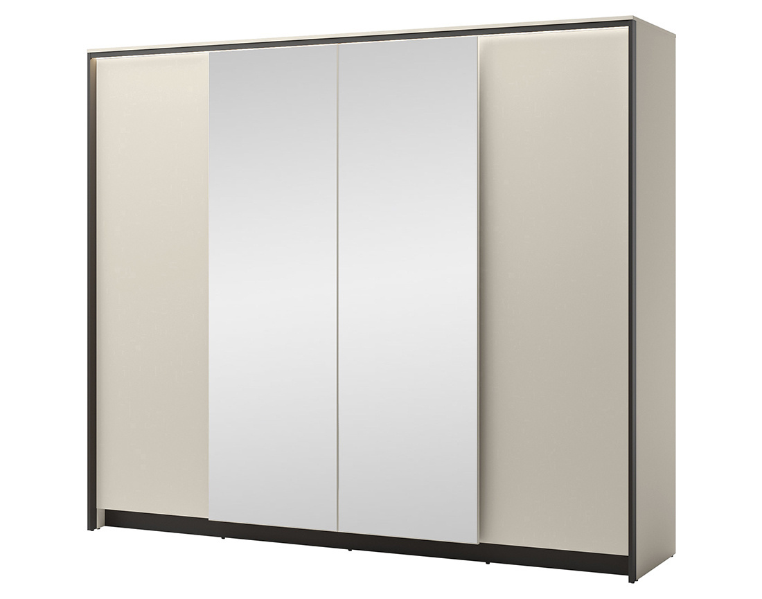 Armoire 4 portes led et miroirs inclus 251x215 cm Kimi