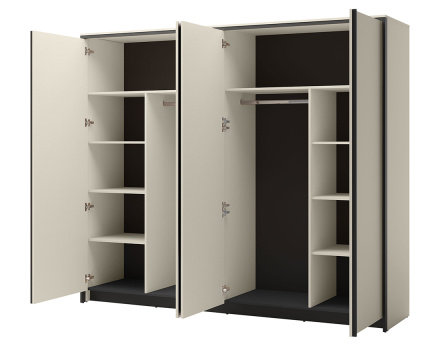 Armoire 4 portes led et miroirs inclus 251x215 cm Kimi