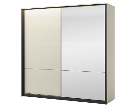 Armoire 2 portes coulissantes led et miroir inclus 220x221 cm Kimi