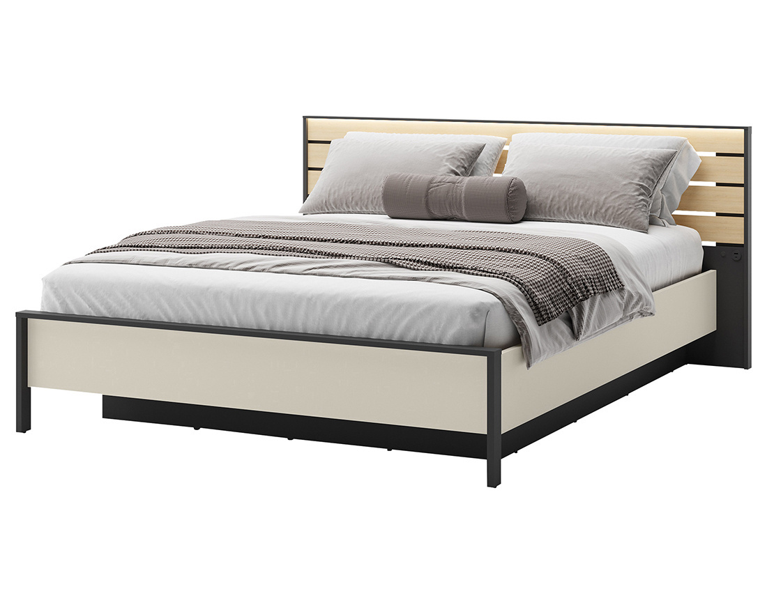 Lit coffre 160x200 cm sommier et port USB inclus Kimi