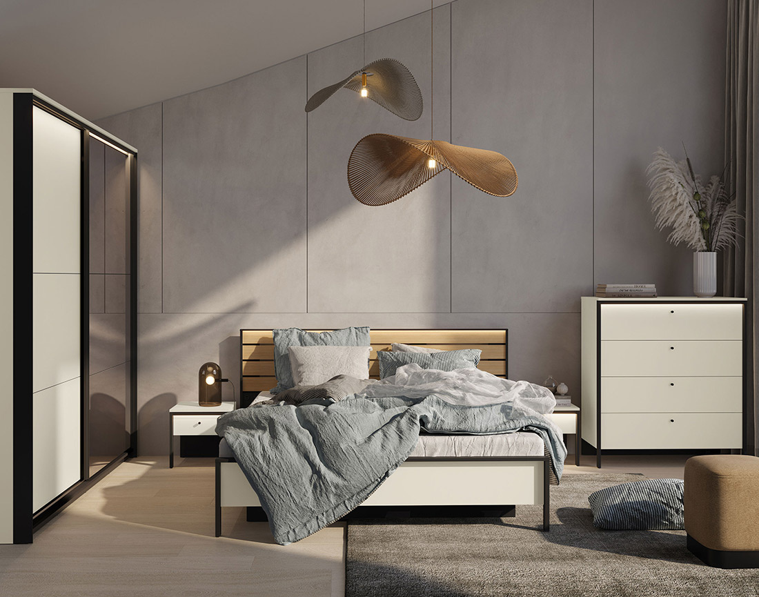 Lit coffre 160x200 cm sommier et port USB inclus Kimi