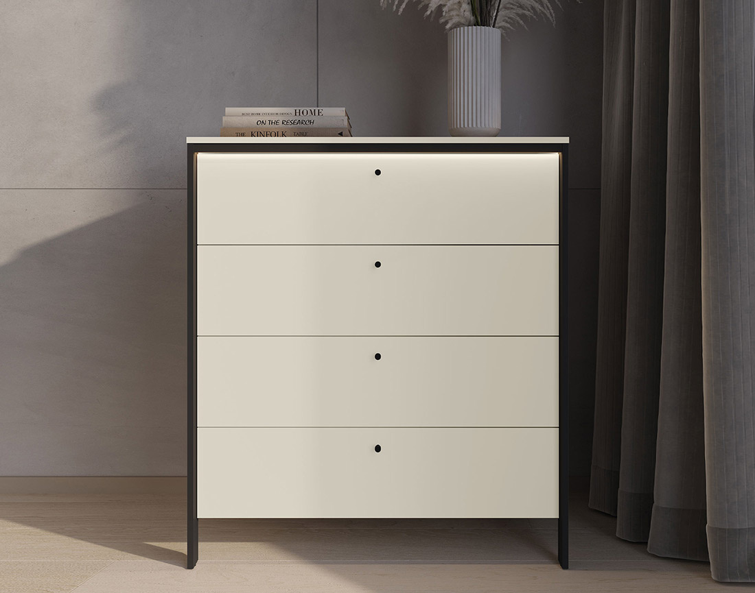 Commode 4 tiroirs led inclus Kimi