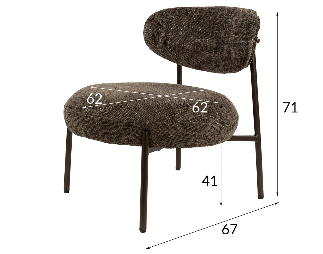 Fauteuil pieds en métal en tissu texturé Adelia