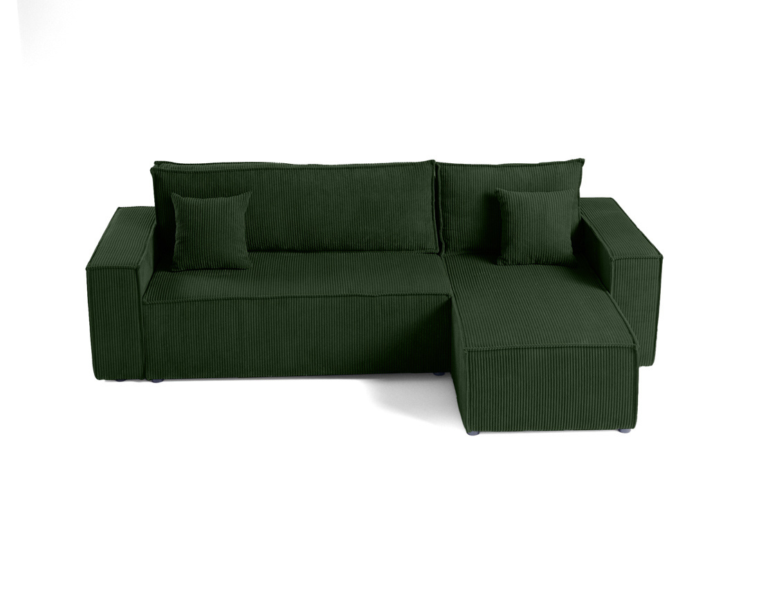 Canapé d'angle réversible 4 places - convertible avec coffre - en velours côtelé - Cezanne