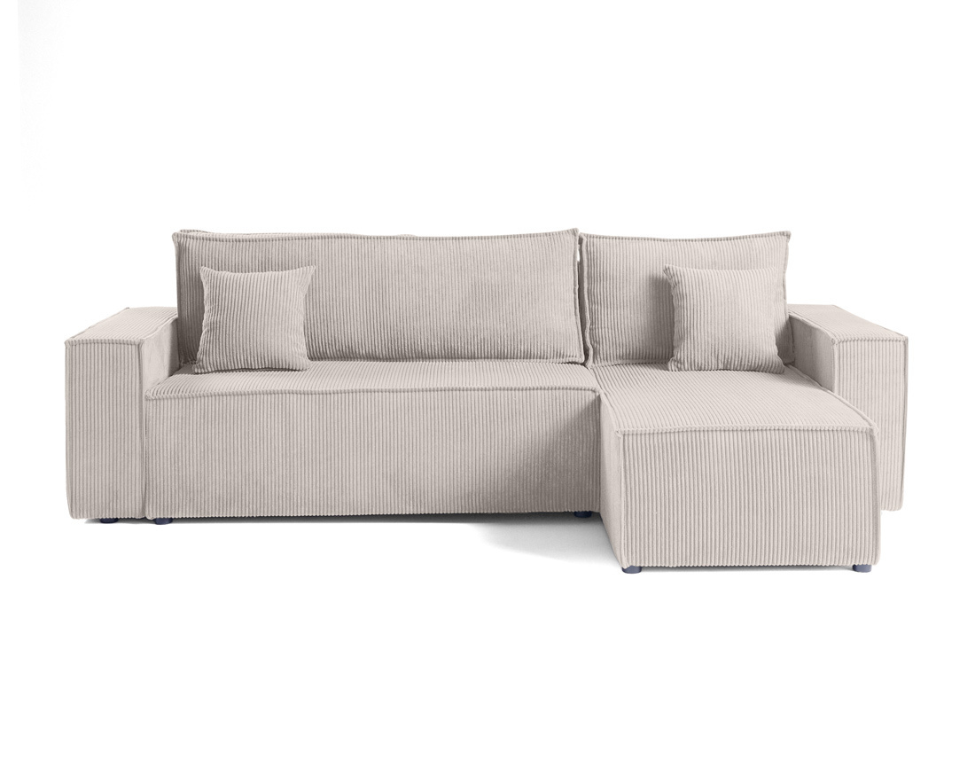 Canapé d'angle réversible 4 places - convertible avec coffre - en velours côtelé - Cezanne