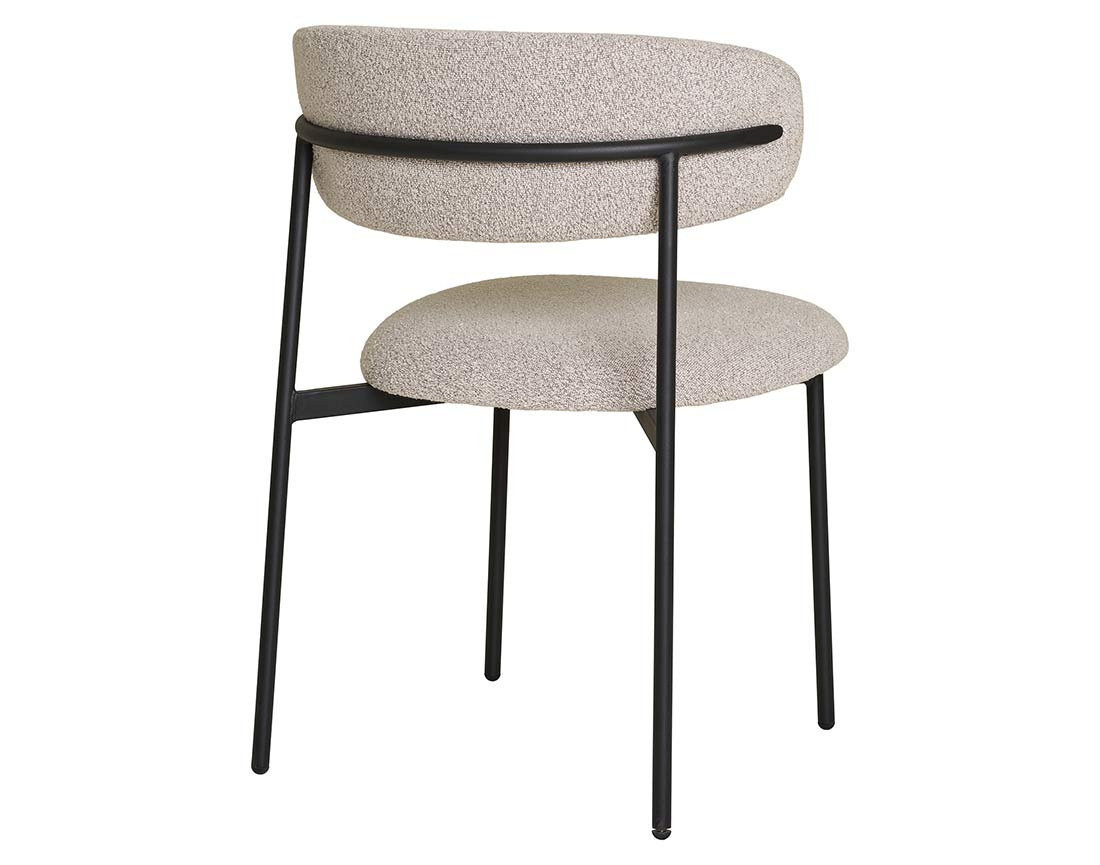 Lot de 2 chaises en tissu bouclette pieds en acier Erica