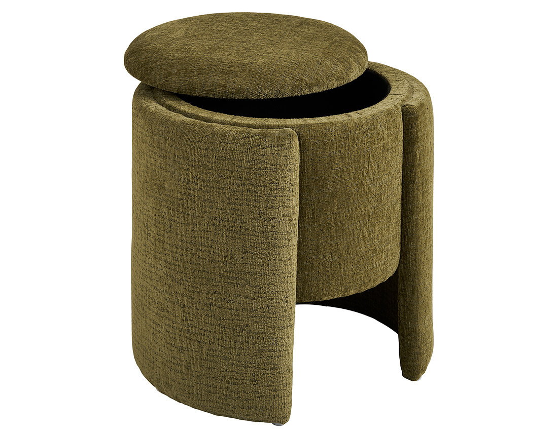 Pouf avec rangement en velours texturé Joe