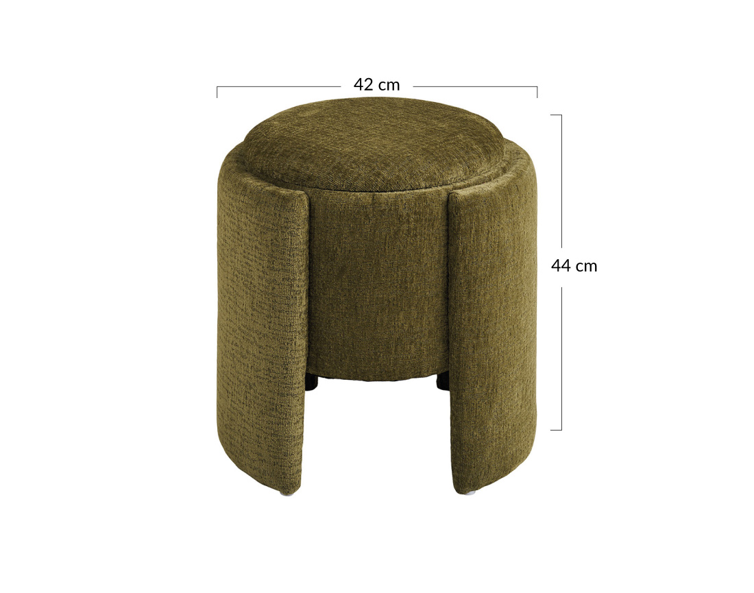 Pouf avec rangement en velours texturé Joe