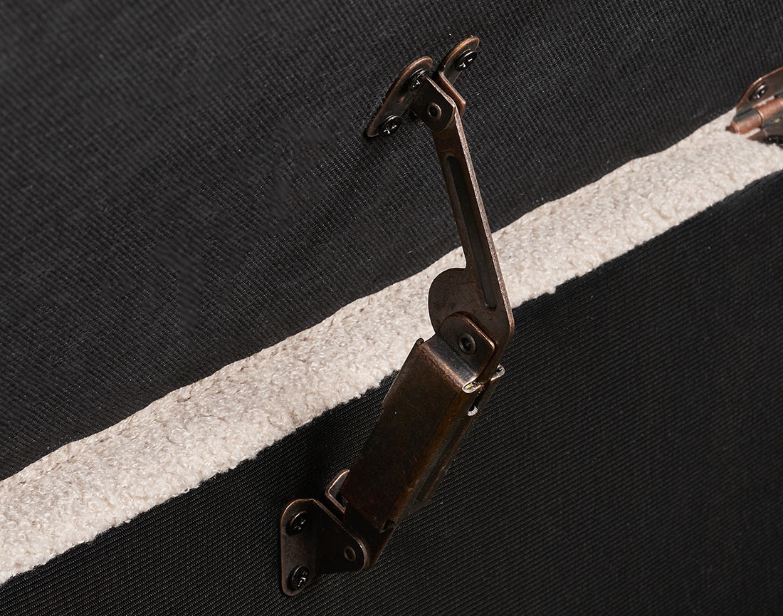 Pouf avec rangements en FSC® 100% en tissu bouclette Karen