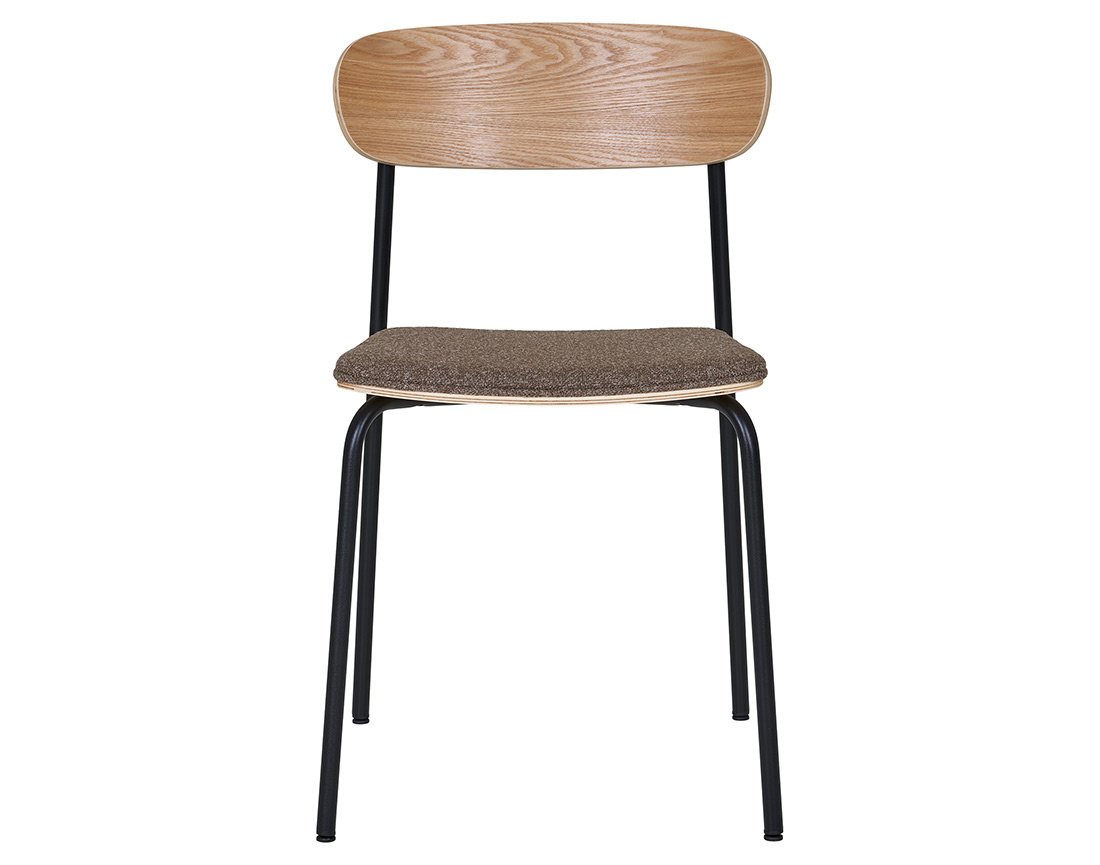 Lot de 2 chaises en bois de frêne pieds en acier Zoe