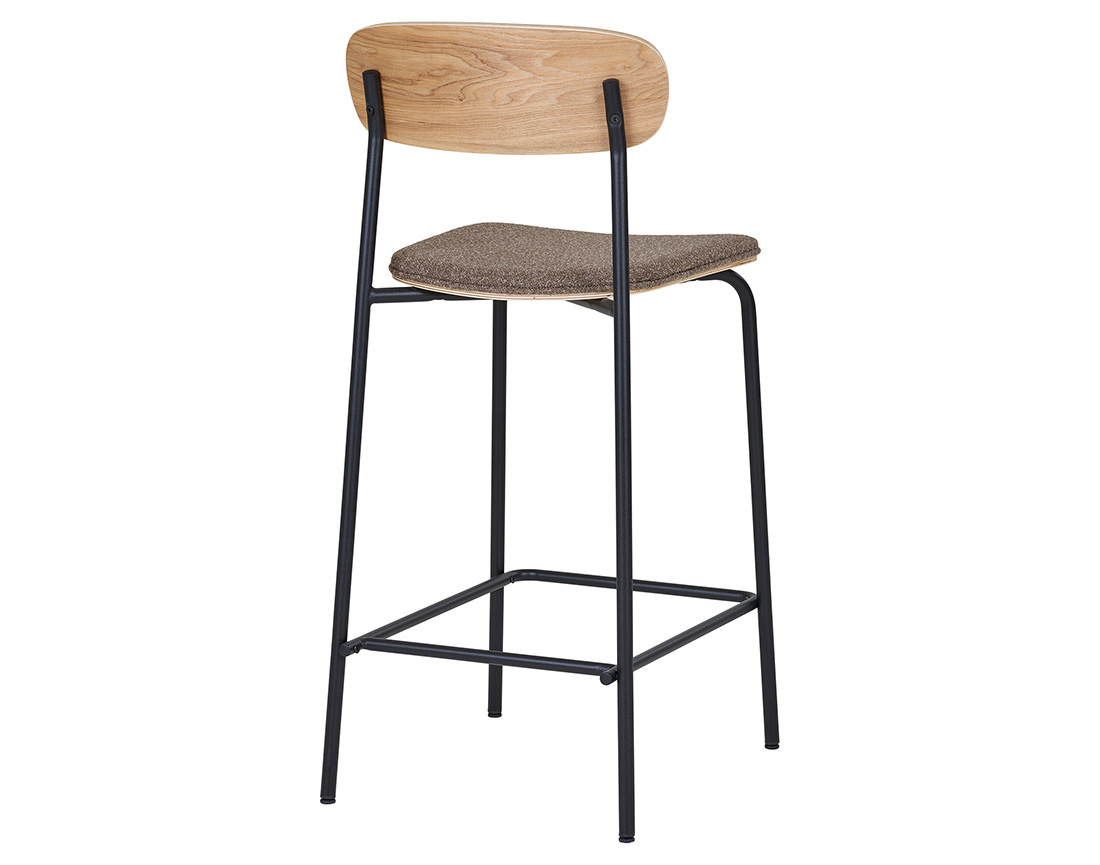 Lot de 2 tabourets en bois de frêne pieds en acier Zoe