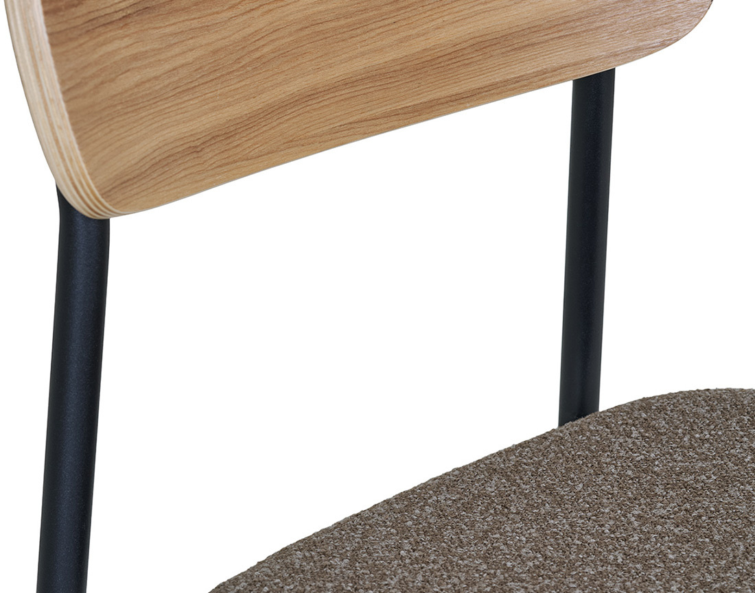 Lot de 2 tabourets en bois de frêne pieds en acier Zoe