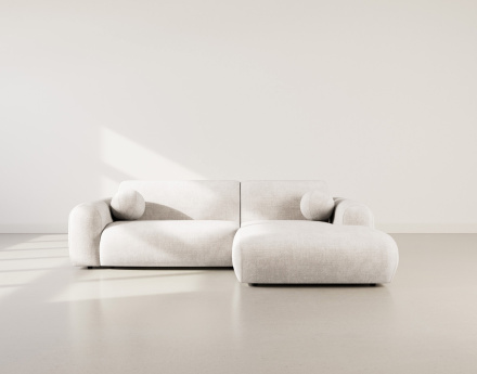 Canapé d'angle droit 4 places en velours texturé Louise