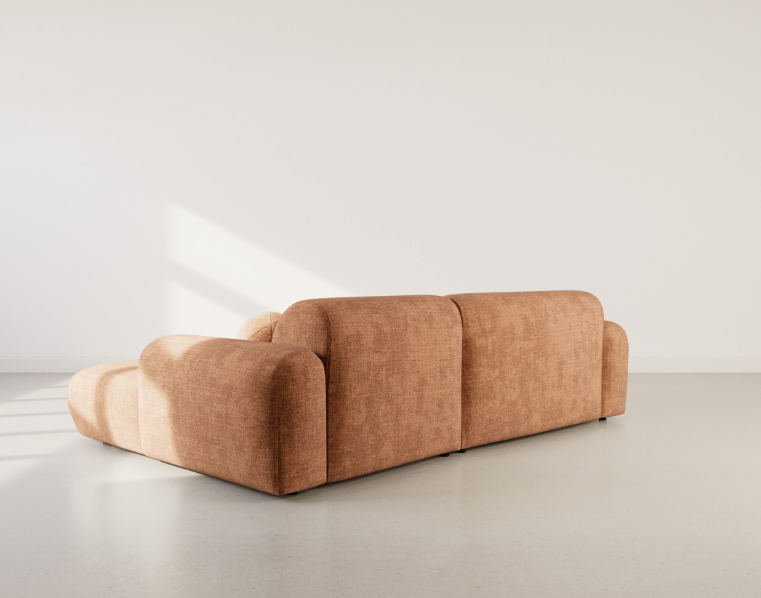 Canapé d'angle droit 4 places en velours texturé Louise