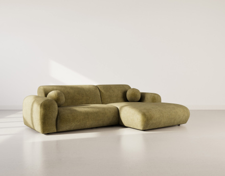 Canapé d'angle droit 4 places en velours texturé Louise