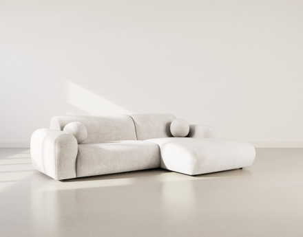 Canapé d'angle droit 4 places en velours texturé Louise