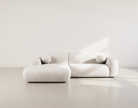 Canapé d'angle gauche 4 places en velours texturé Louise