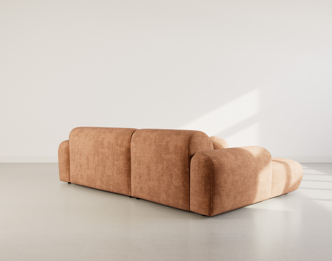 Canapé d'angle gauche 4 places en velours texturé Louise