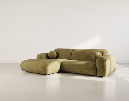 Canapé d'angle gauche 4 places en velours texturé Louise