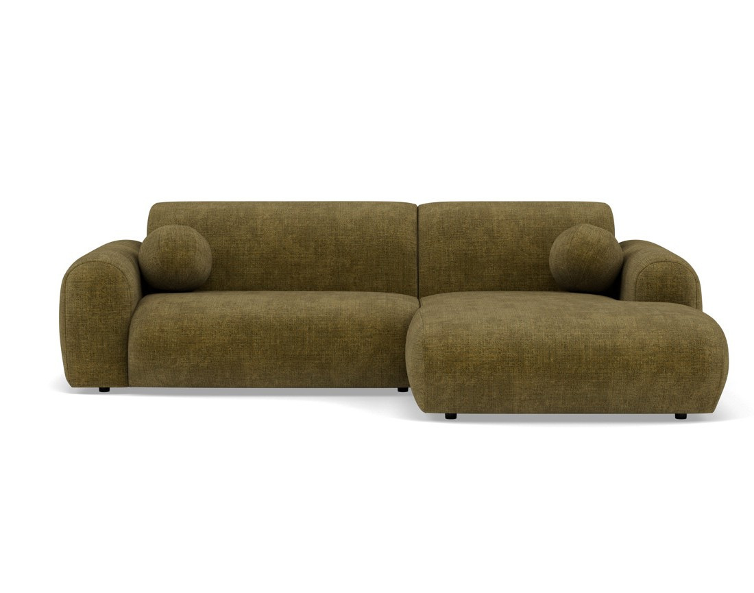 Canapé d'angle droit 4 places en velours texturé Louise