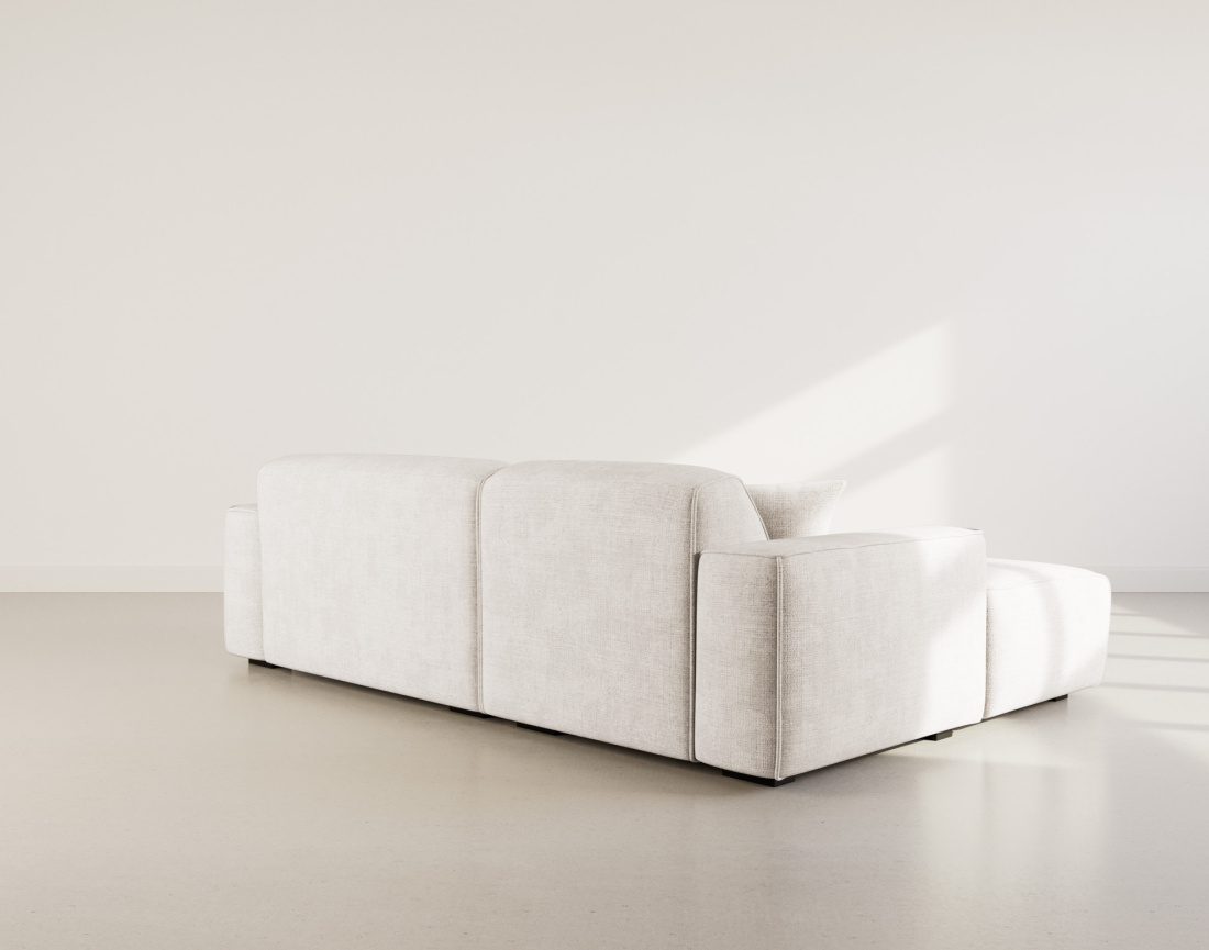 Canapé d'angle gauche 4 places en velours texturé Lison