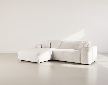 Canapé d'angle gauche 4 places en velours texturé Lison