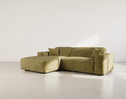 Canapé d'angle gauche 4 places en velours texturé Lison