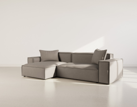 Canapé d'angle réversible 4 places en velours texturé Atlas