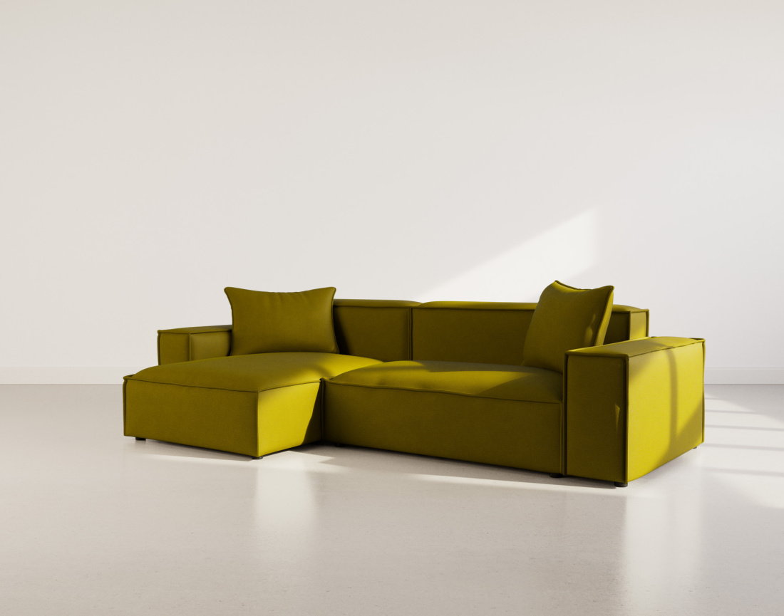 Canapé d'angle réversible 4 places en velours texturé Atlas